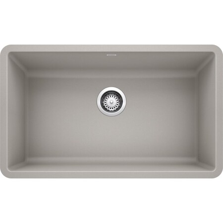 Blanco Precis Silgranit 30" Single Bowl Undermount Kitchen Sink - Concrete Gray 442739